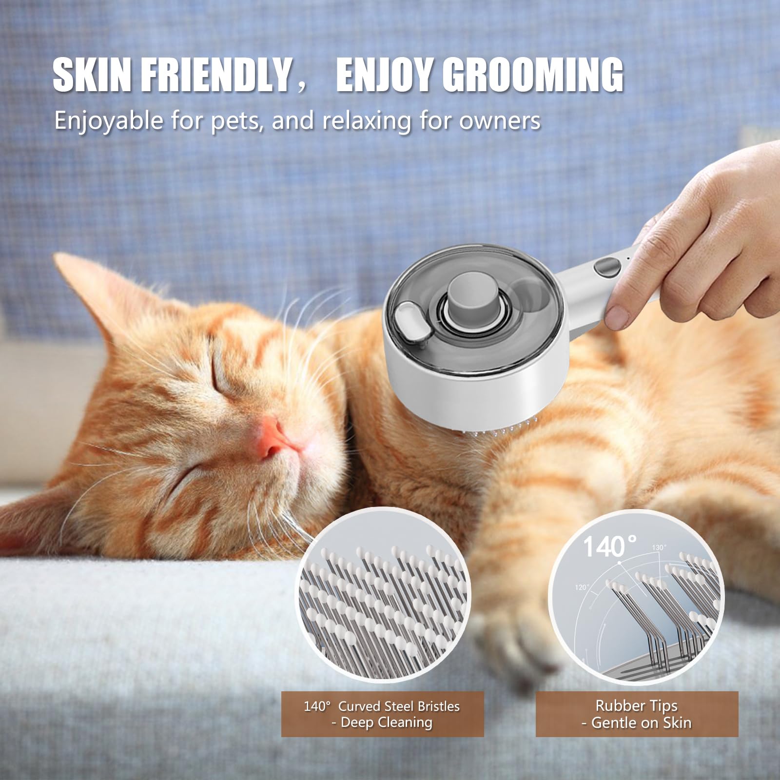 Rolemon Cloud Care cepillo para gato de pelo corto ofrece cepillado suave.
