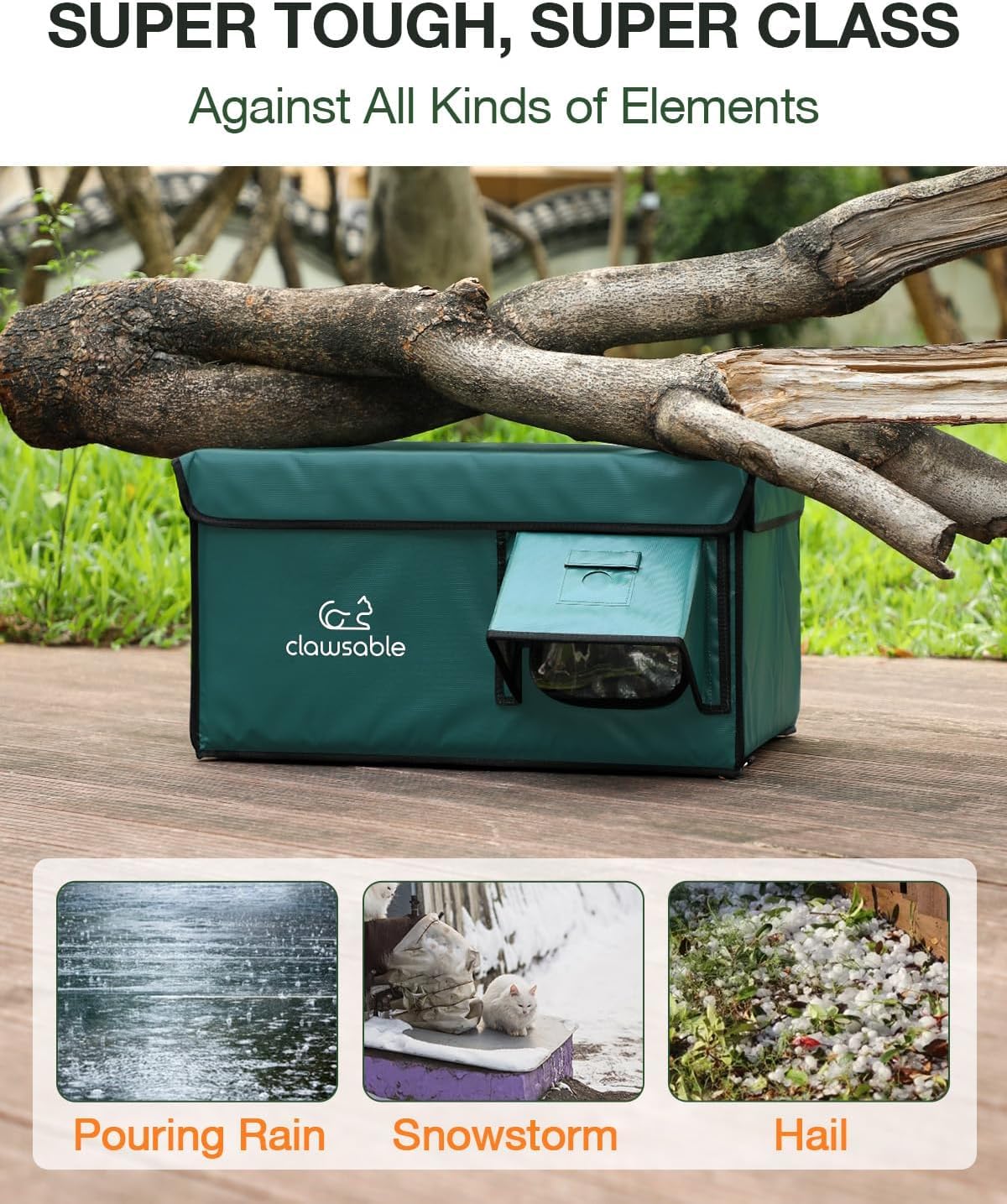 Rolimate cama calefactable al aire libre, confort tibio para gatos.
