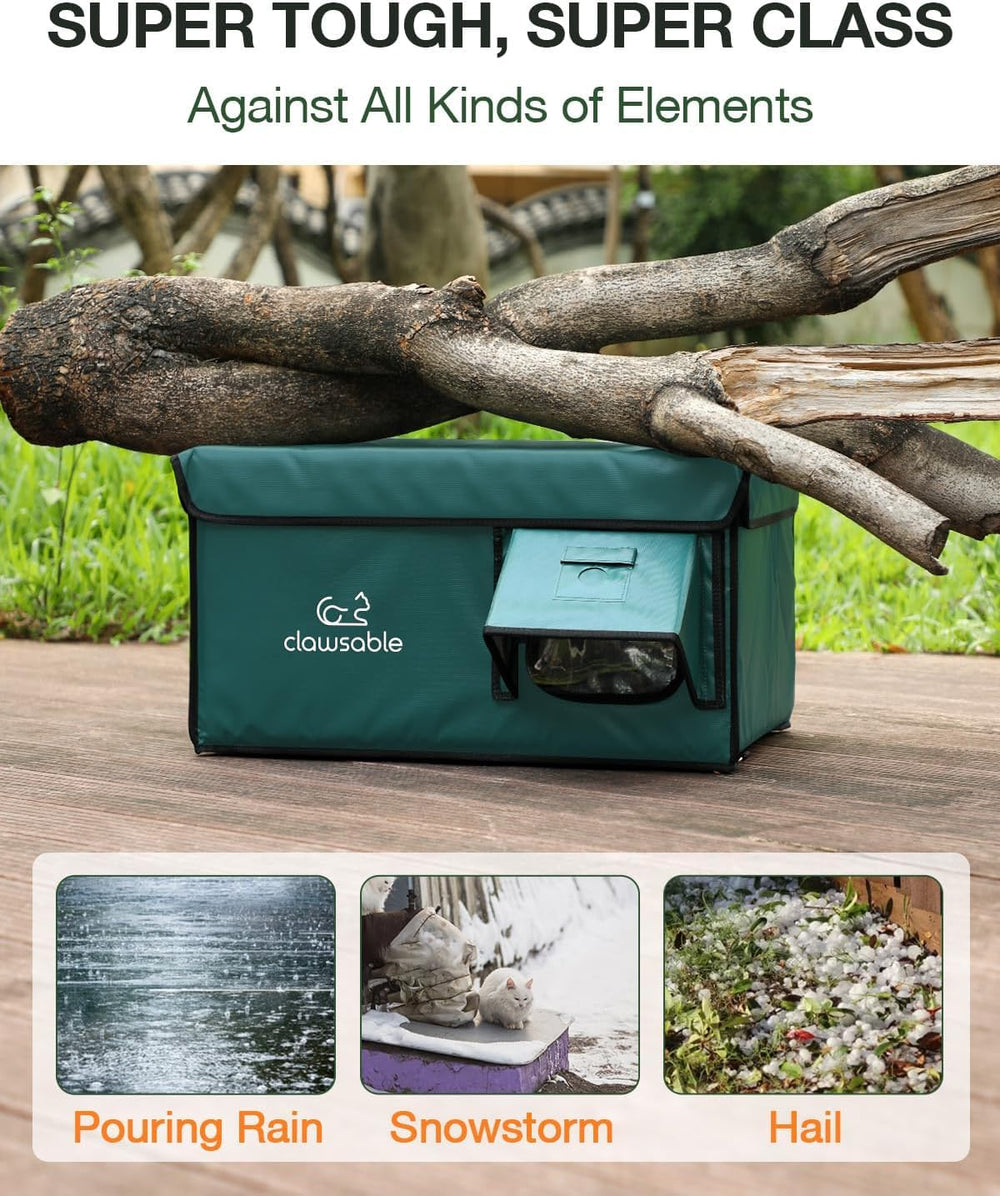 Rolimate cama calefactable al aire libre, confort tibio para gatos.