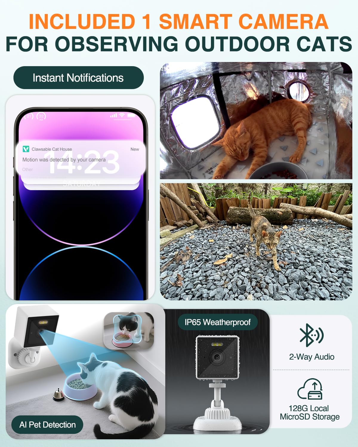 Rolimate camara-pet-monitor-2k permite vigilar y grabar a tus gatos con claridad.