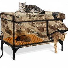 Cabaña para gato calentada de Rolimate, refugio cálido para exteriores.