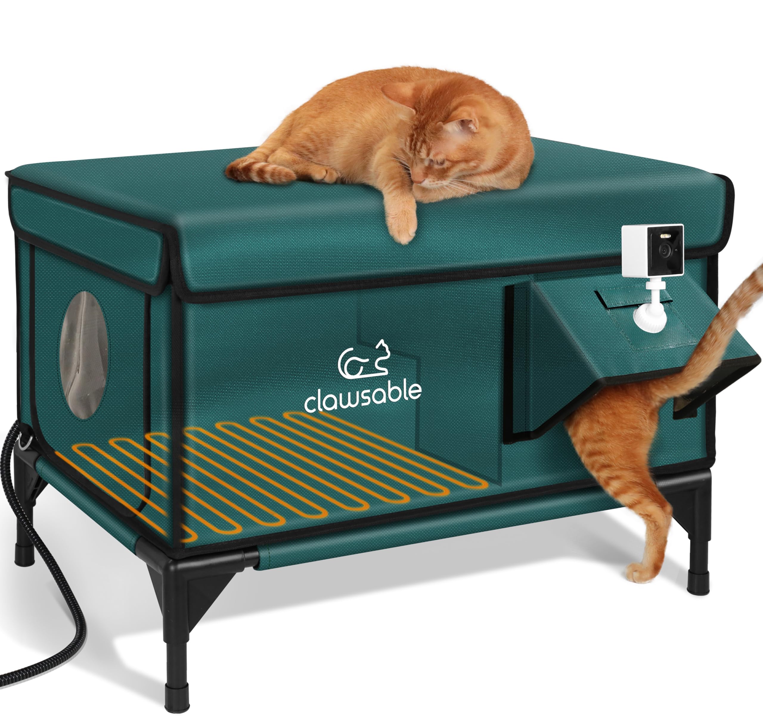 Rolimate casa-gato-caliente-indestructible ofrece refugio cálido para exteriores.
