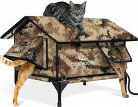 Casa para gatos Rolimate exterior camuflaje desertico protege contra climas adversos.