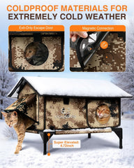 rolimate casa-gato exterior impermeable 100% protege contra lluvia y nieve, para uso al aire libre.