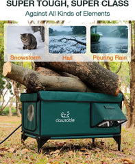 Rolimate casa gato impermeable y elevada para clima lluvioso.