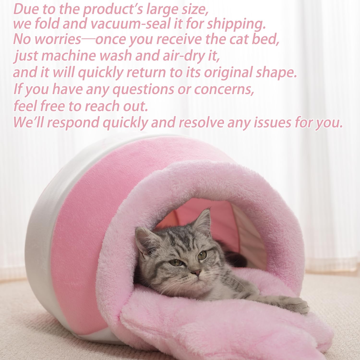 Romaneco Honey Pot Cat Cave – diseño adorable con dibujos, rincón acogedor para gatos.