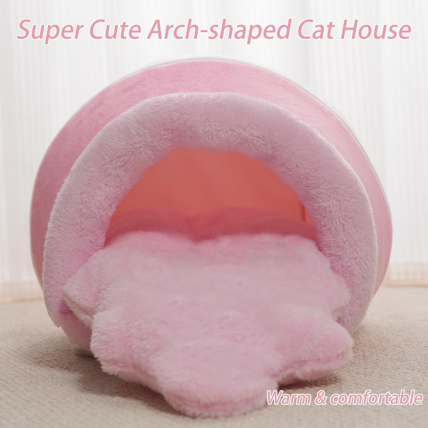 Romaneco Honey Pot Cat Cave – espuma rebote alta densidad: soporte suave para sueño.