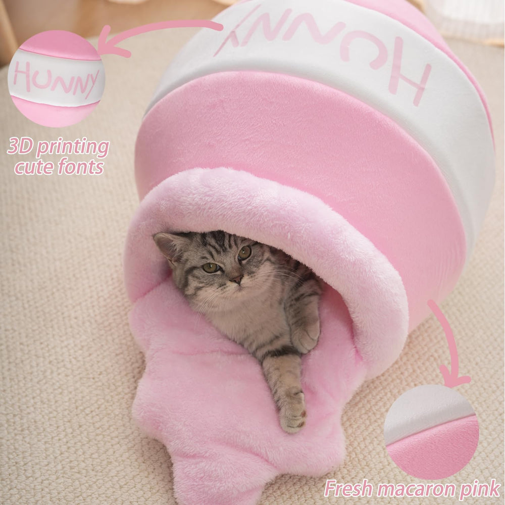 Romaneco Honey Pot Cat Cave – lateral: diseño envolvente para confort y seguridad.