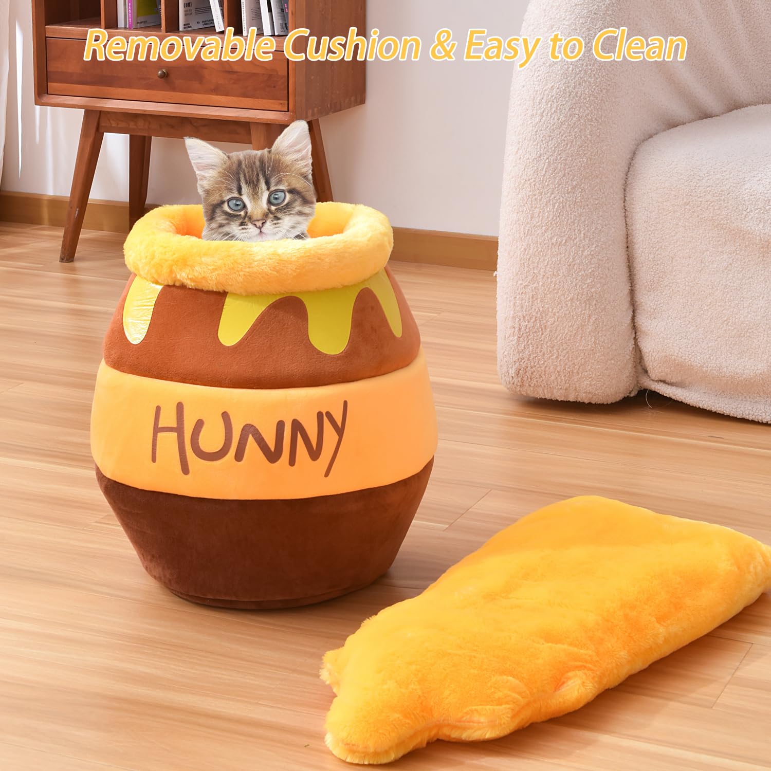 Romaneco Honey Pot admite gatos hasta 17 libras y perros pequeños.