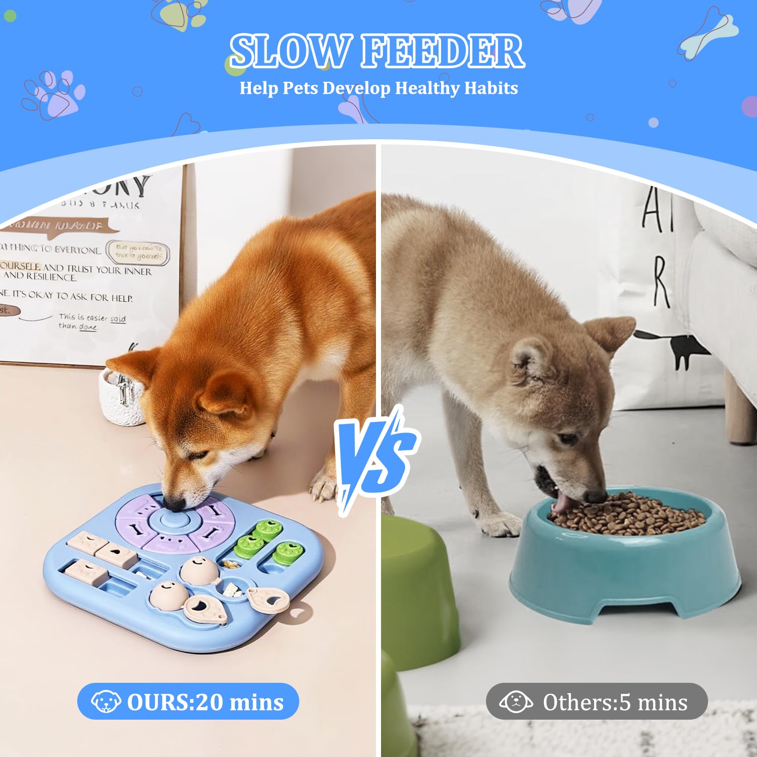 Dispensador de comida lento para perros ayuda a comer más pausadamente
