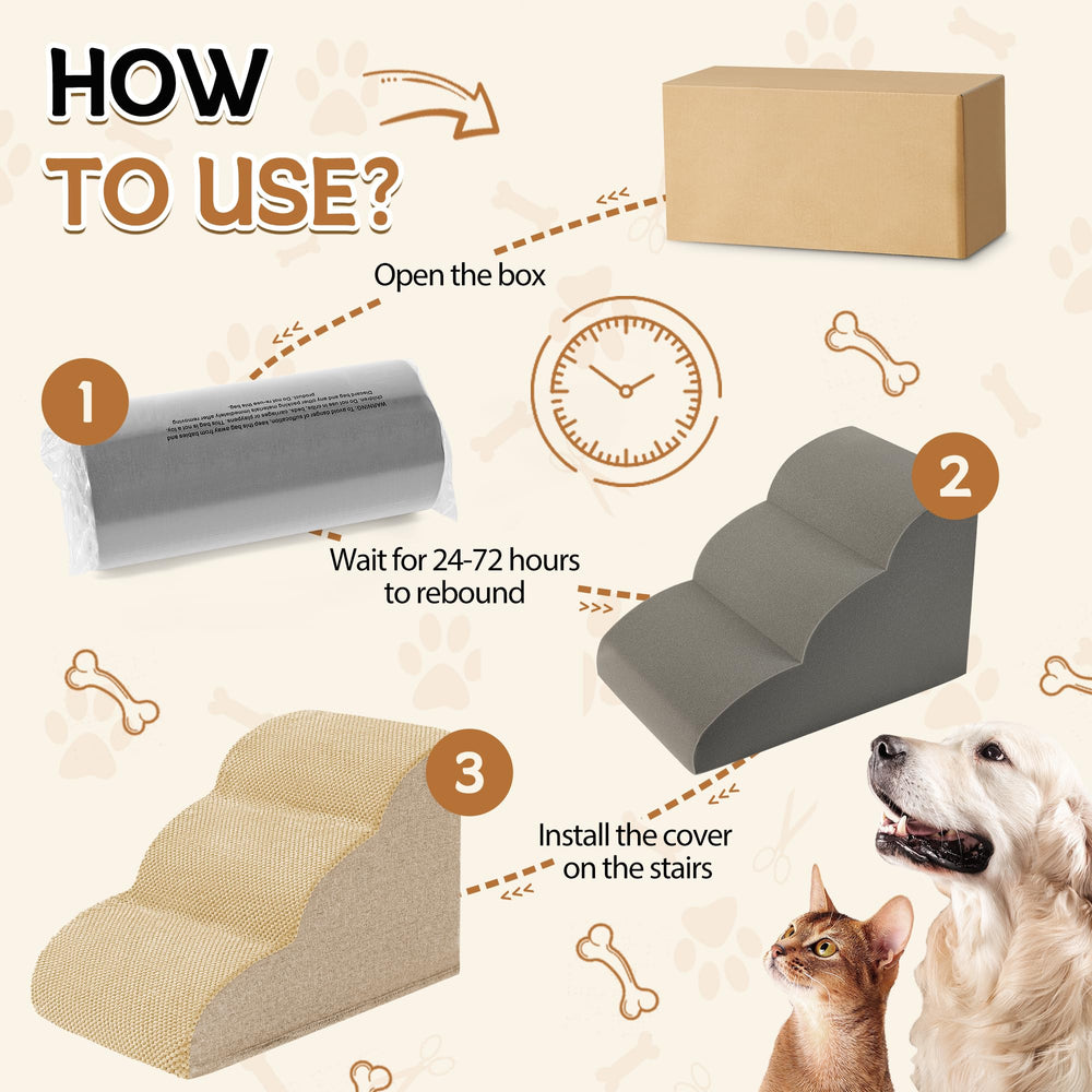 ROMROL funda lavable para escaleras de mascotas, limpieza sencilla.