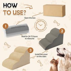 ROMROL funda lavable para escaleras de mascotas, limpieza sencilla.