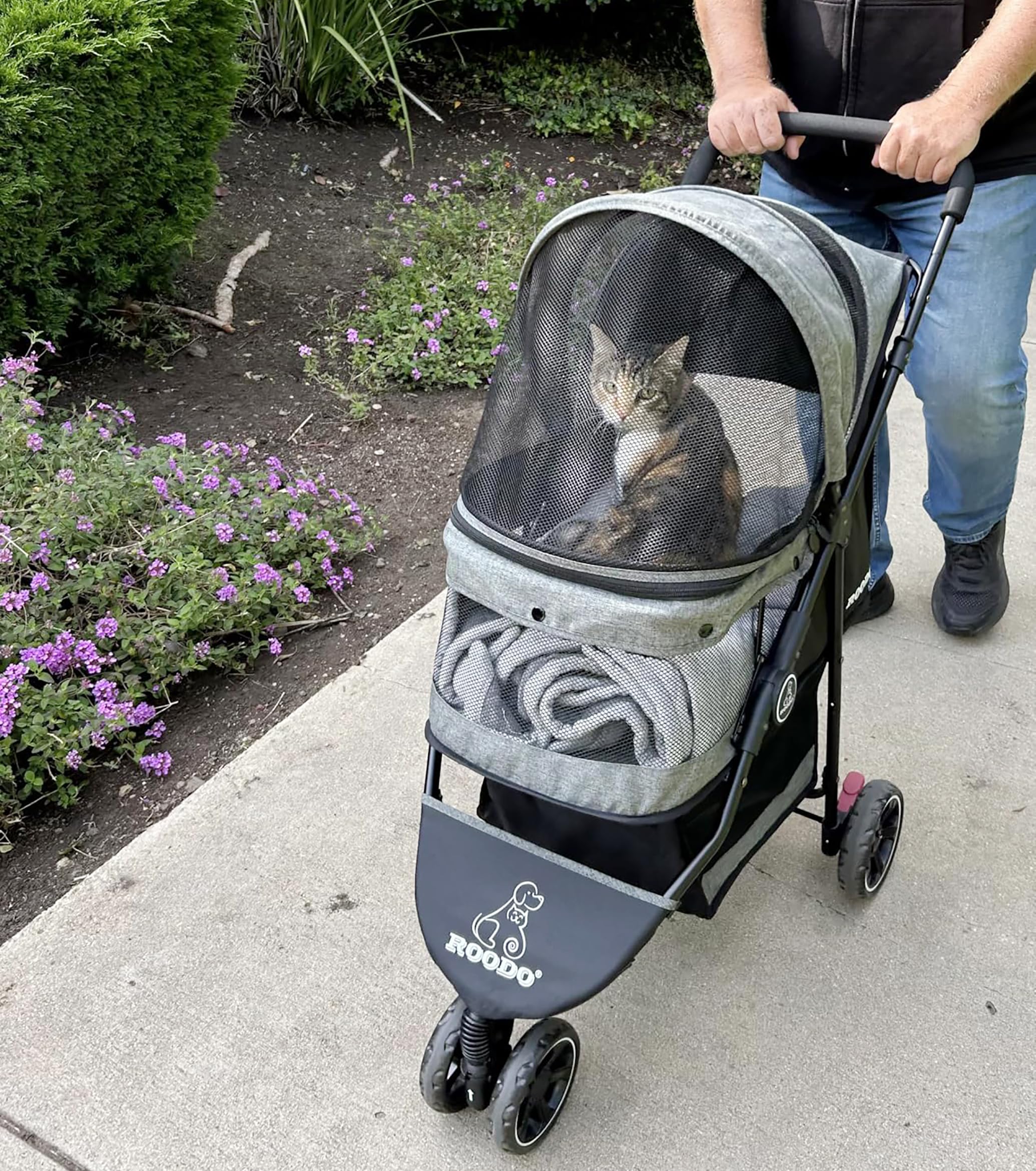 ROODO diseño lateral, carrito de mascotas para movilidad suave.