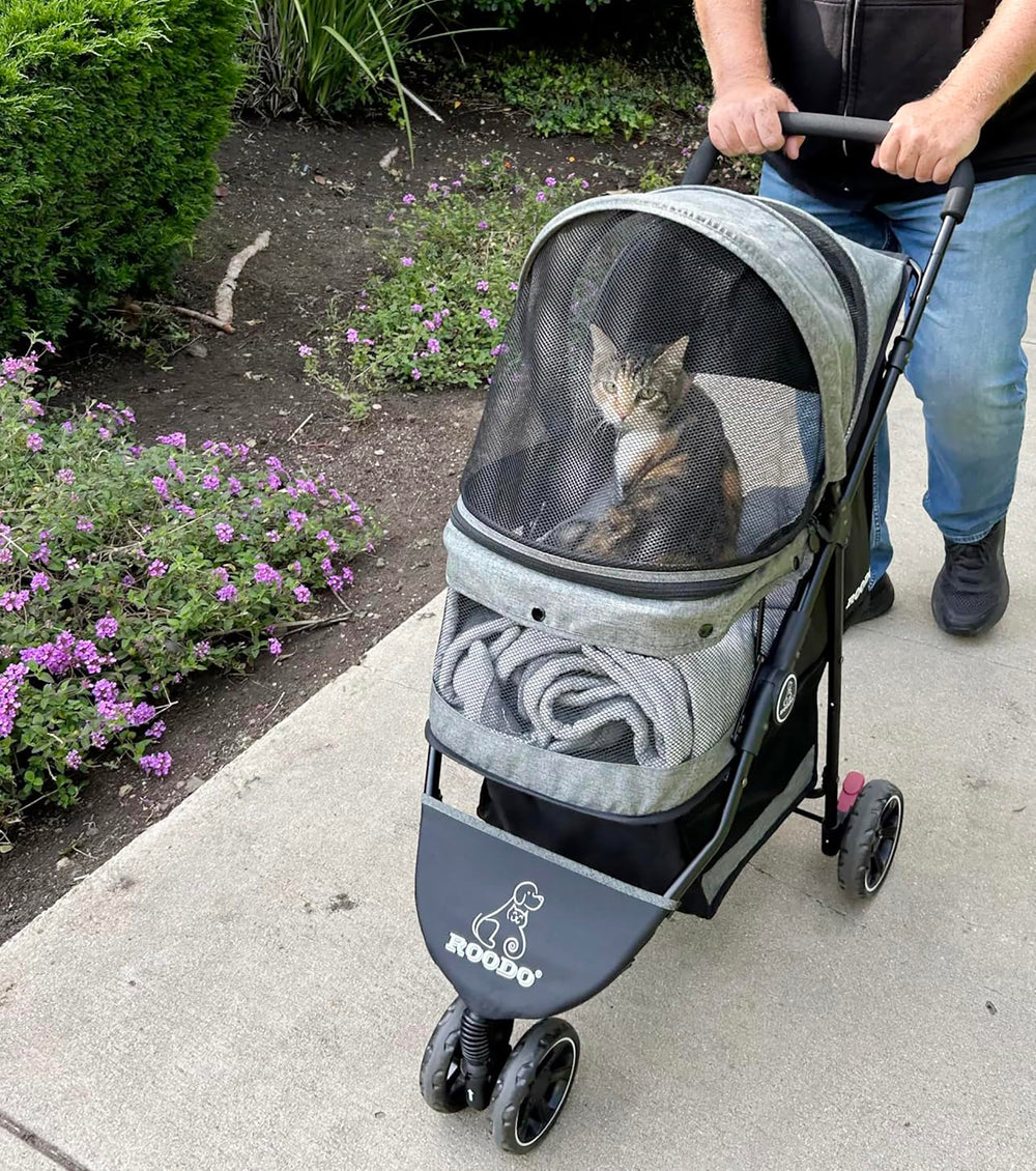 ROODO diseño lateral, carrito de mascotas para movilidad suave.
