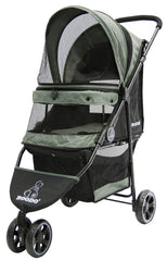 ROODO tres ruedas, carrito para mascotas, vista frontal para paseos cómodos.