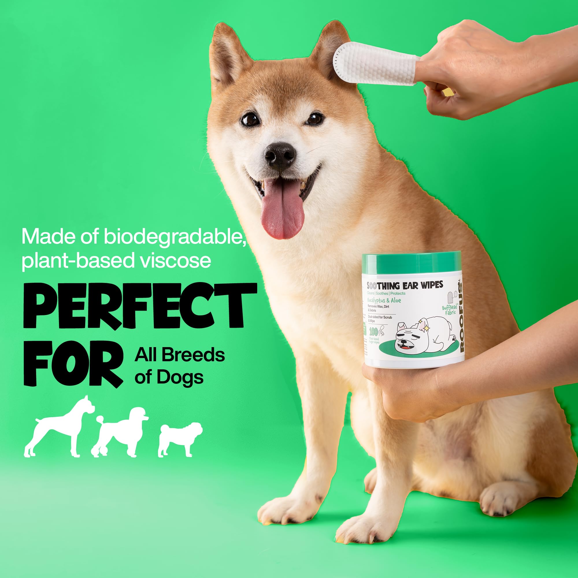 ROOFUS THE DOG uso diario para orejas de mascotas.