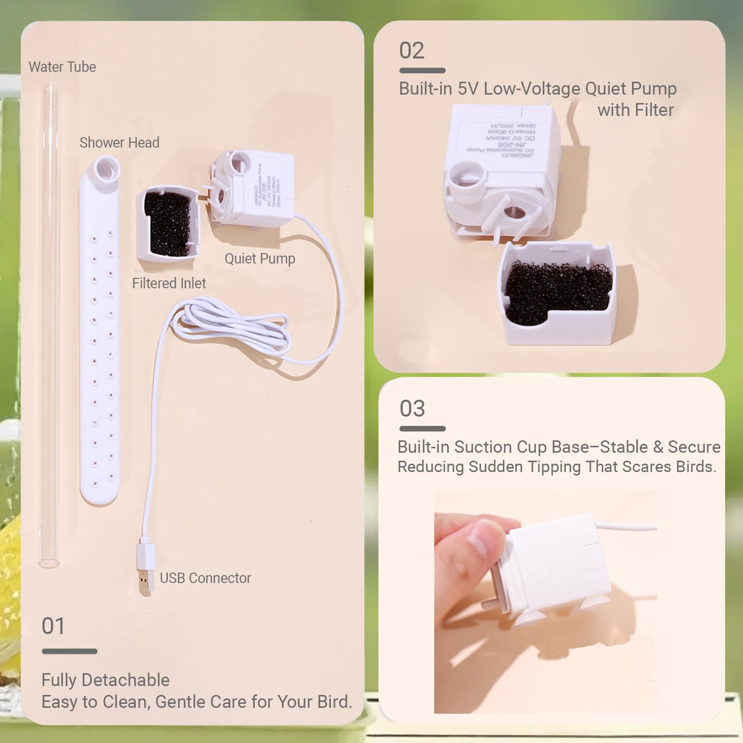 ROOJUNE sistema de filtración triple, agua más limpia para higiene