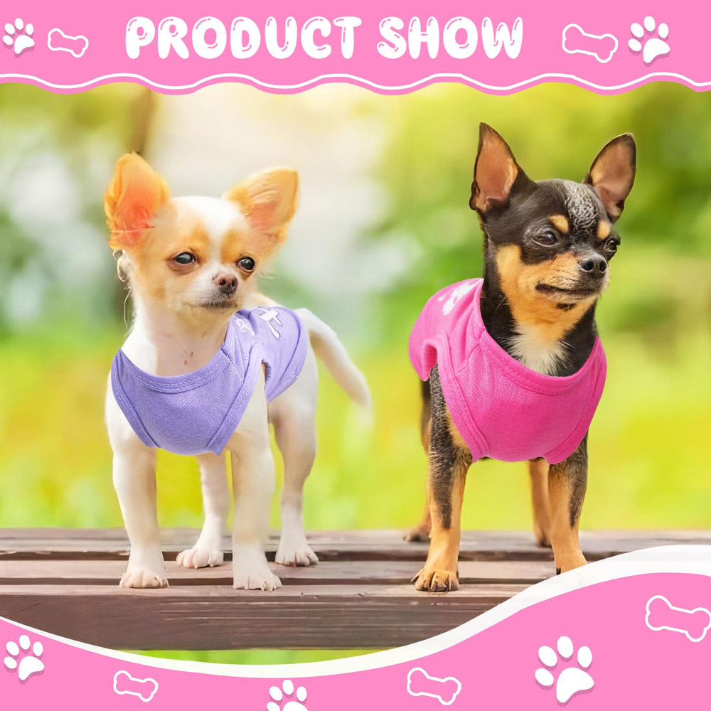 Camiseta fácil de poner para perros pequeños, sin cierres, rosa