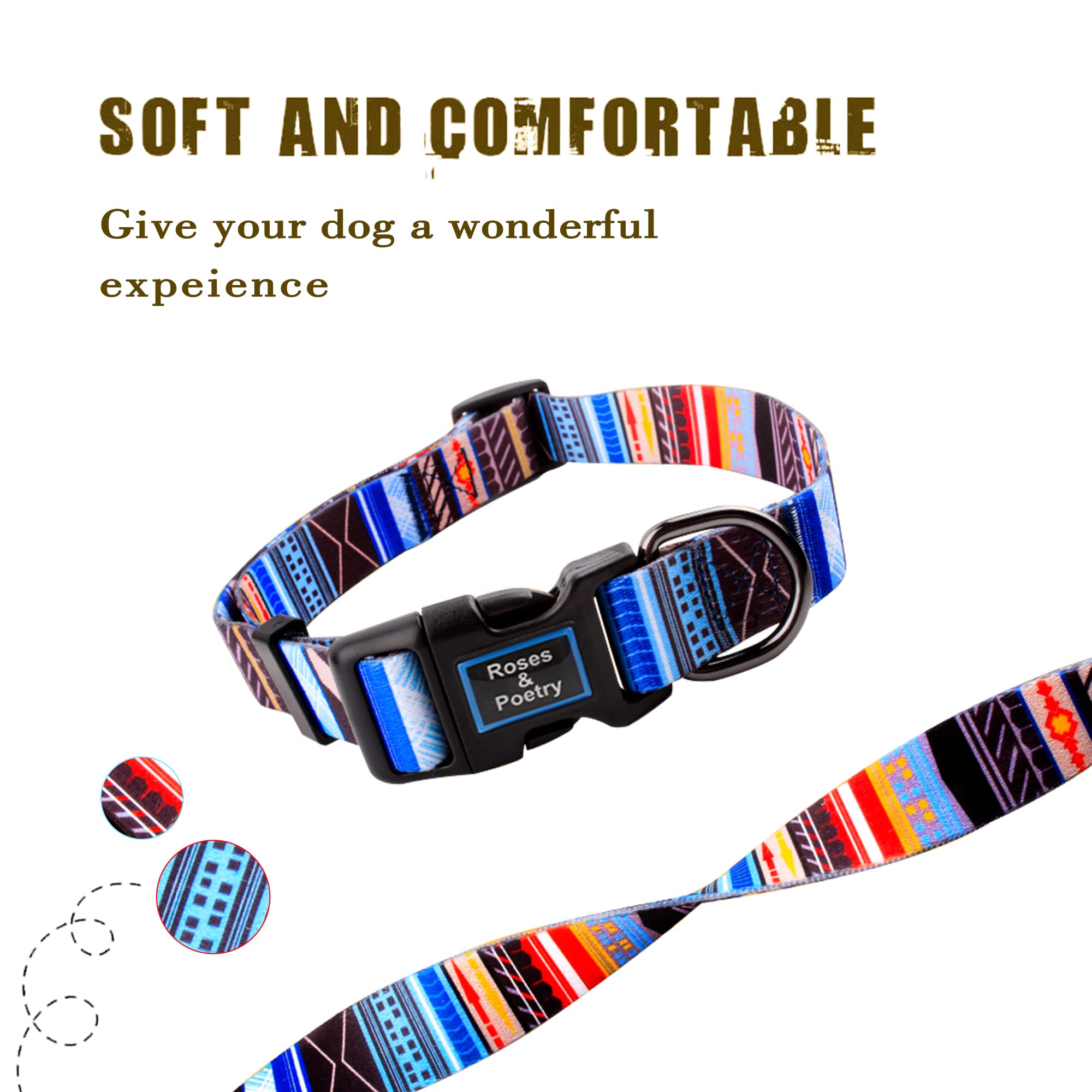 Roses&Poetry collar talla ajustable, perfecto para crecer con tu perro.