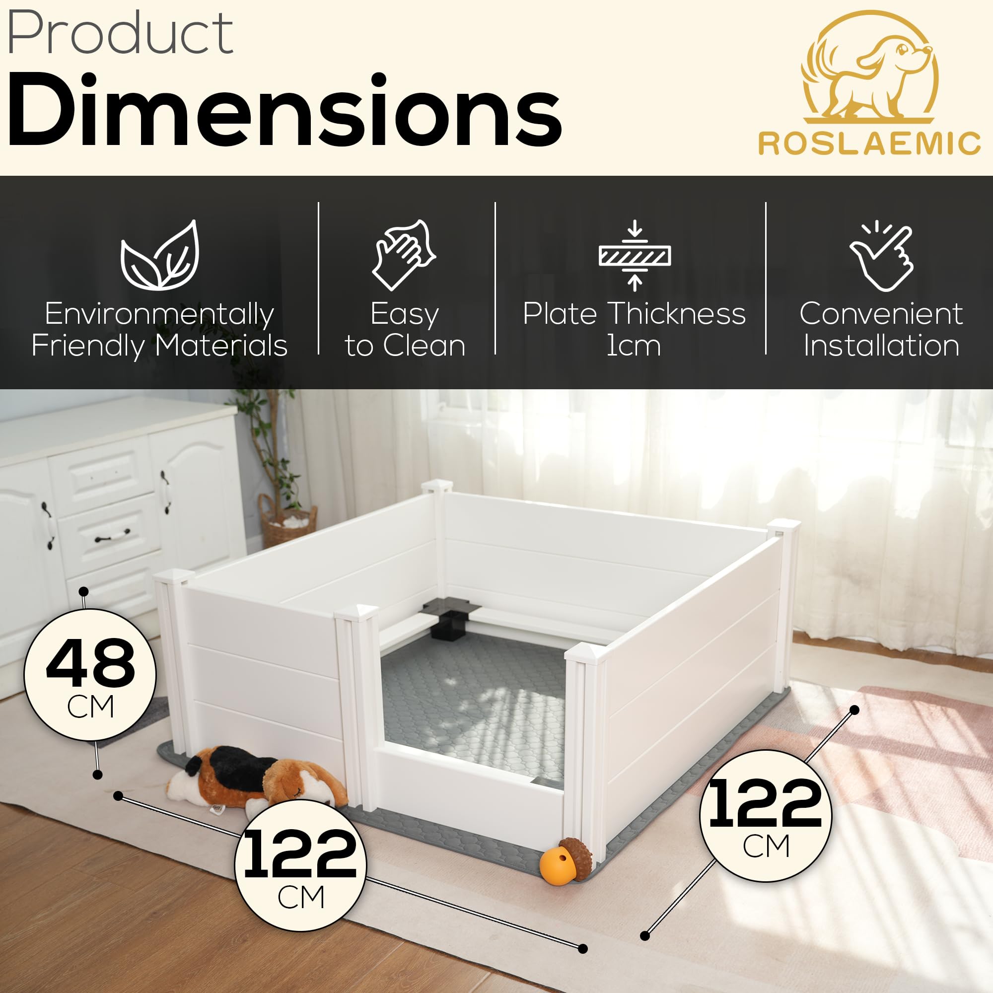 Roslaemic alfombra lavable para cachorros 50x50, higiene fácil