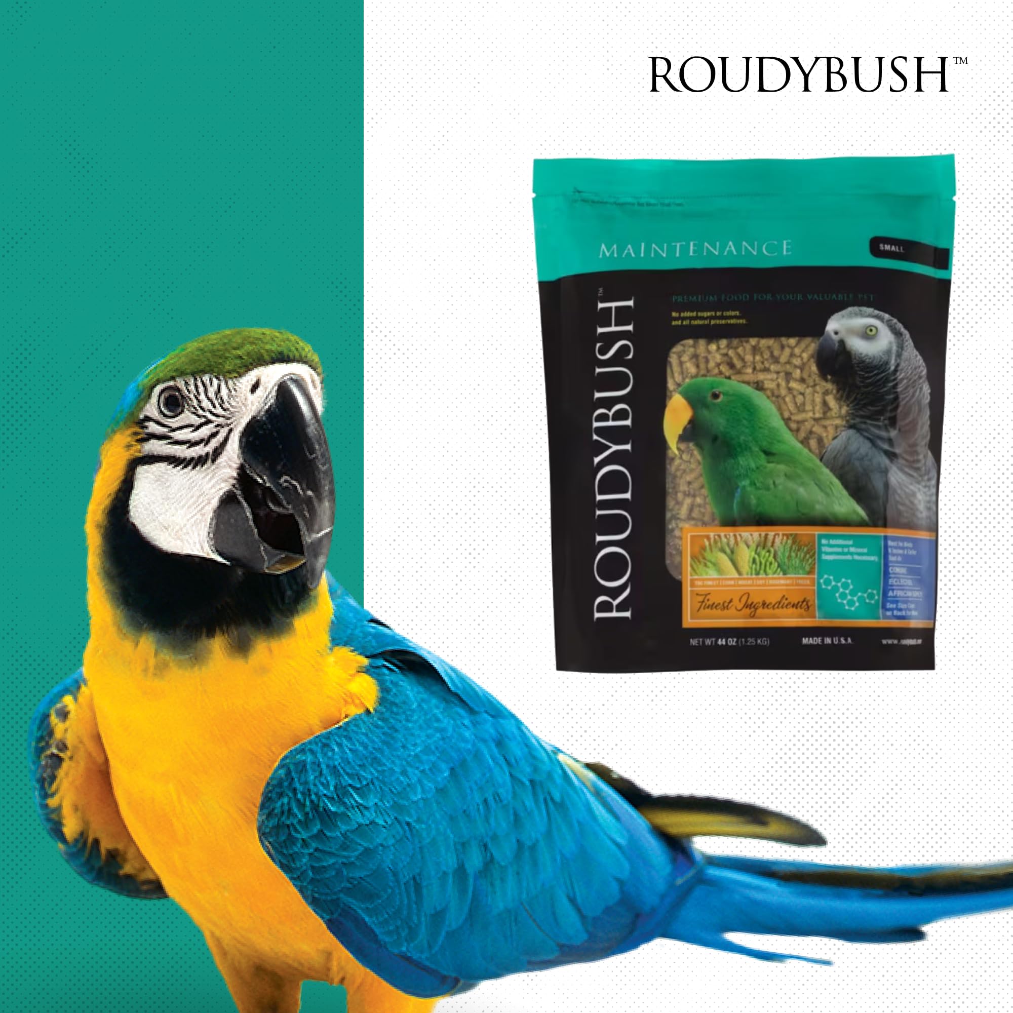 Roudybush Alimento Diario de Mantenimiento, uso diario práctico para aves pequeñas.