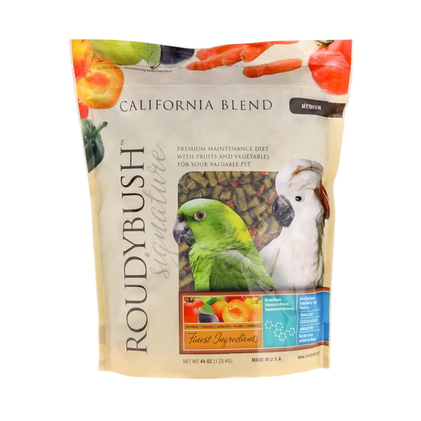 Roudybush California Blend con frutas deshidratadas, snack nutritivo para aves.