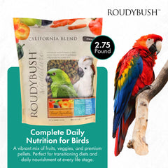 Roudybush California Blend con verduras deshidratadas, aporte vitamínico para aves.