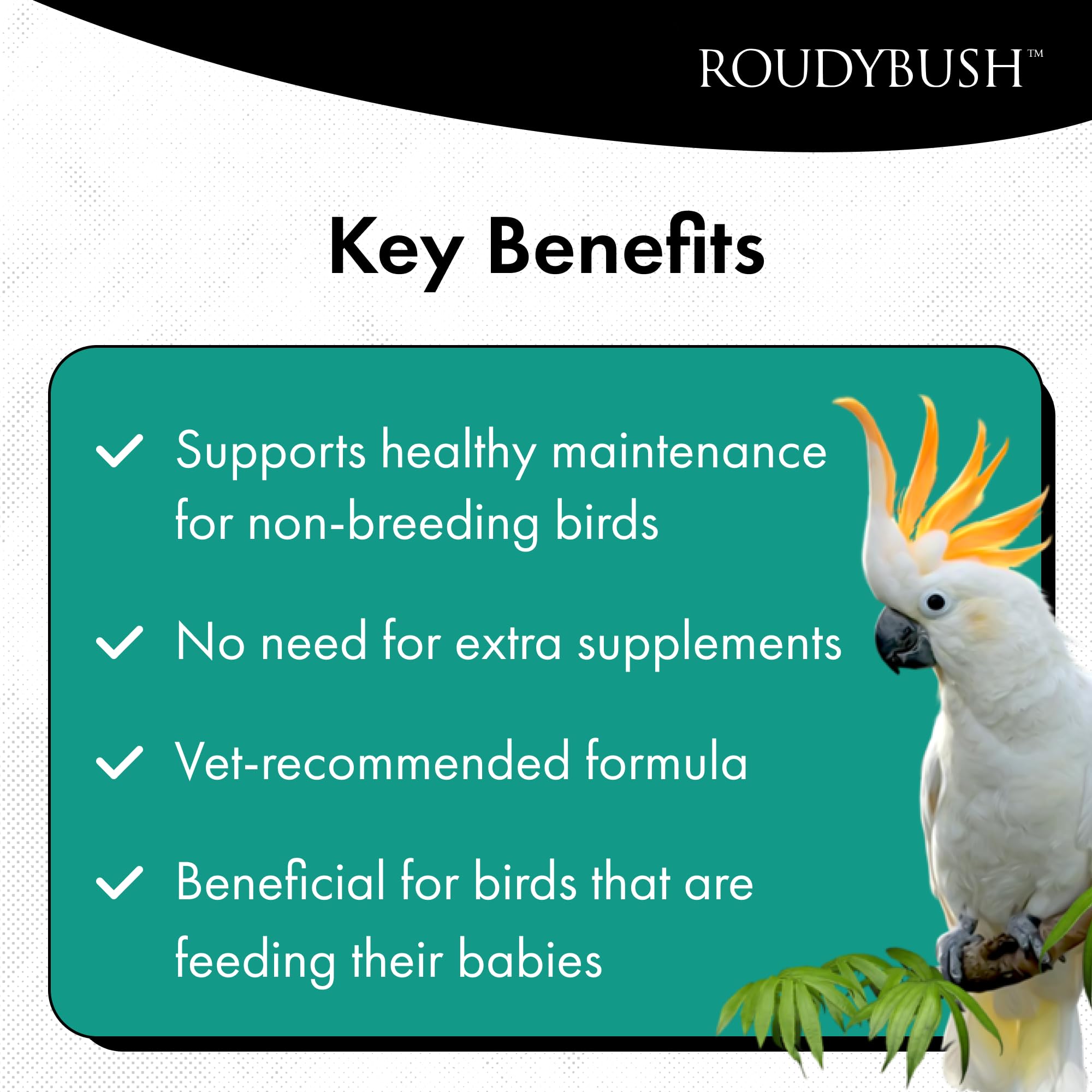 Roudybush California Blend pellets de mantenimiento diario para aves.