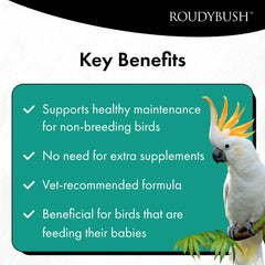 Roudybush California Blend pellets de mantenimiento diario para aves.