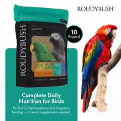 Roudybush granulos para aves pequeñas con textura consistente para consumo diario.