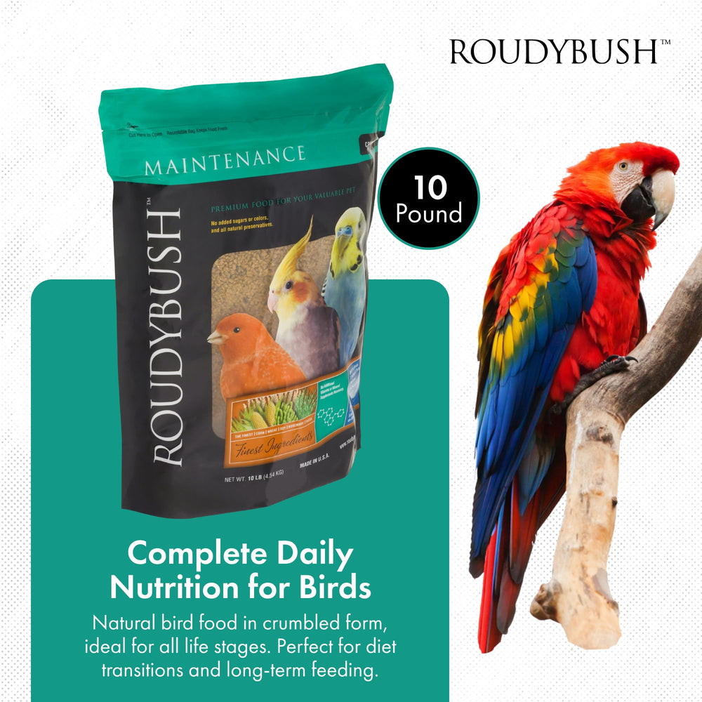 Pellets de RoudyBush para aves en cuenco, nutrición estable