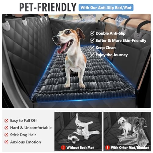 ROUWINNE cama para perro asiento trasero, confort ideal para viajes largos.