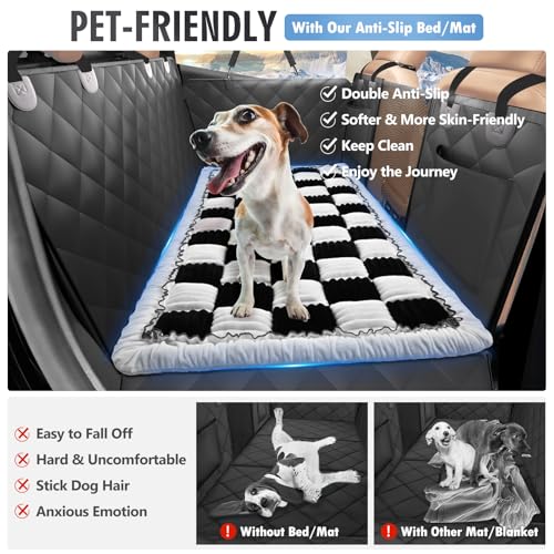ROUWINNE cama para perro en coche con tejido felpa suave