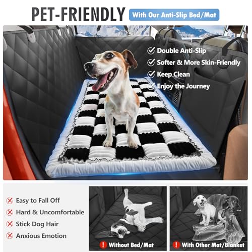 ROUWINNE cama-perro-vehiculo-trasero-textura-suave ofrece confort en cada trayecto.