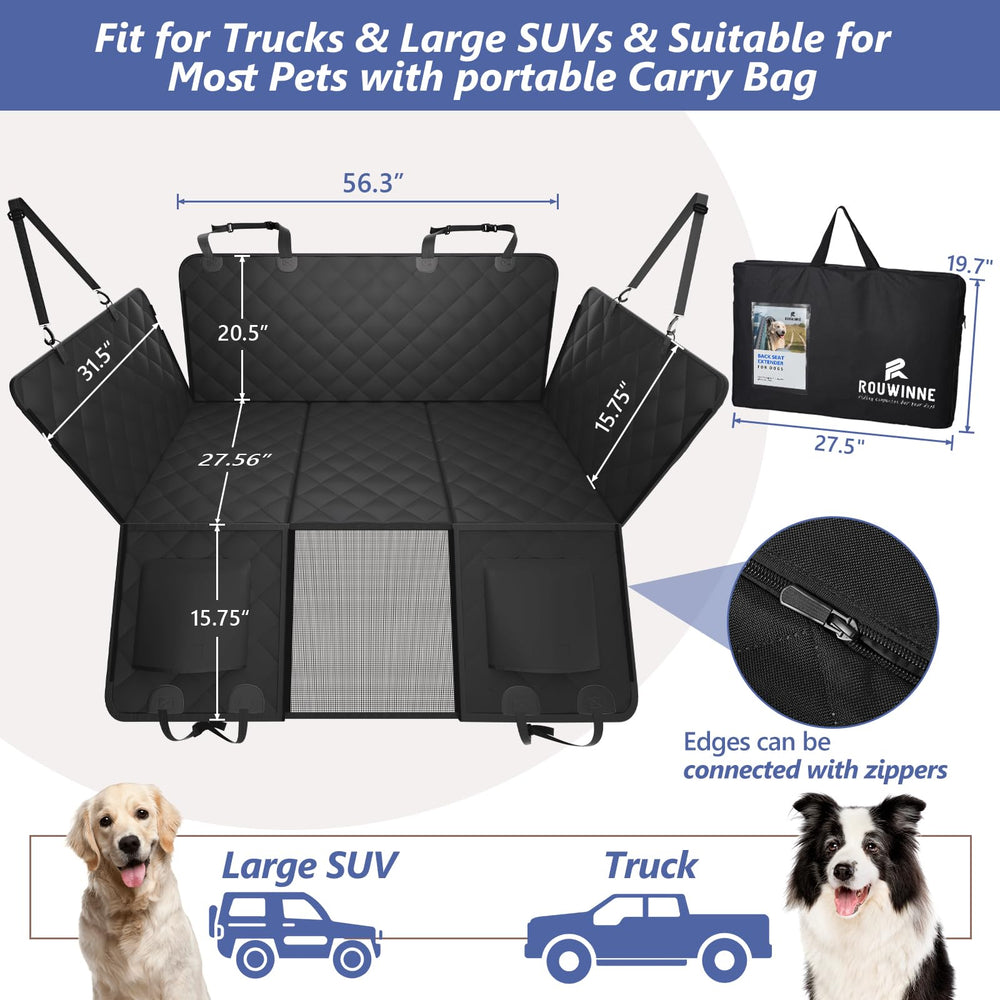 ROUWINNE Ventana de malla permite visibilidad y reduce la ansiedad de perros.