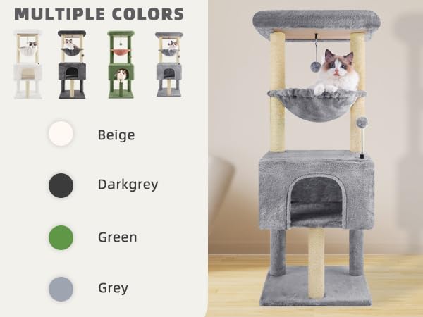 Roypet Arbol Gatos 43-3 dimensiones 43.3 pulgadas: ocupa poco suelo.
