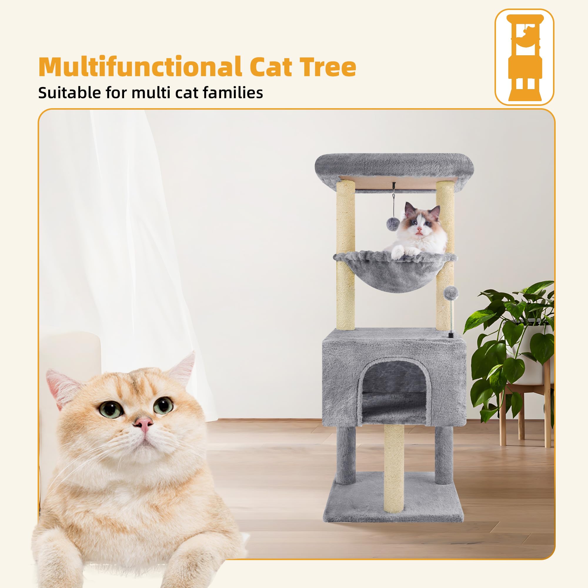 Roypet Arbol Gatos 43-3 pom-poms: estimula actividad lúdica de forma divertida.