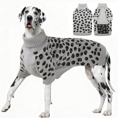 ROZKITCH suéter para perro grande, cuello alto gris, ideal para paseos en frío.