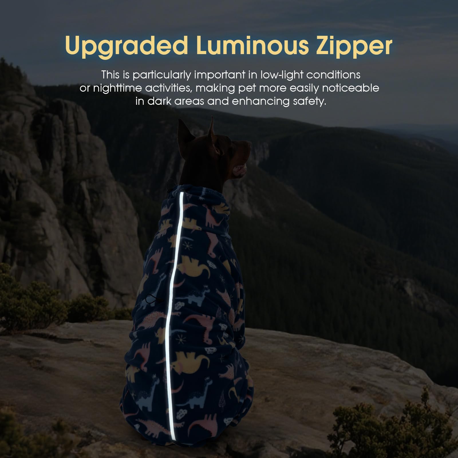 ROZKITCH chaqueta para perros cremallera reflectante, mejor visibilidad nocturna
