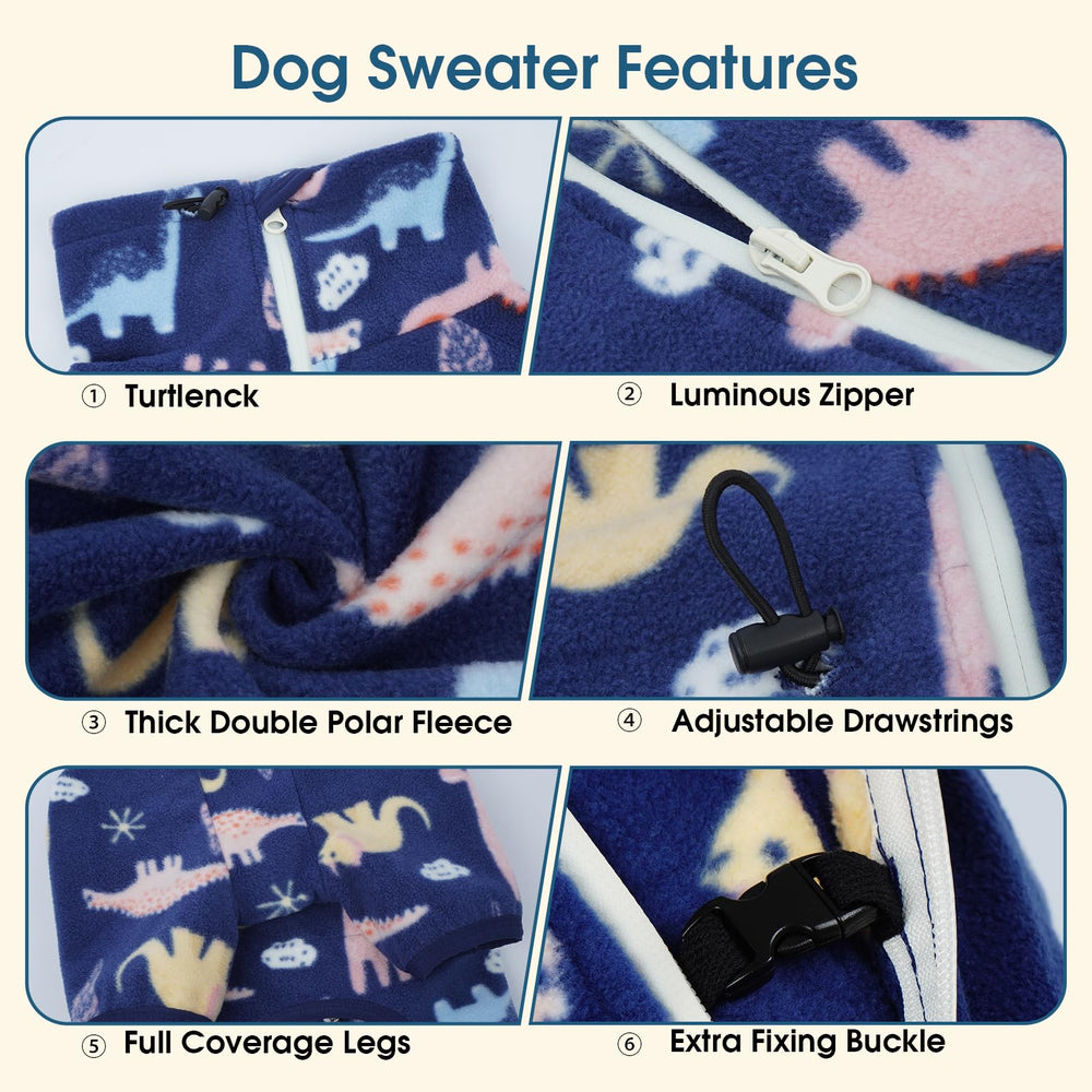 ROZKITCH chaqueta para perros polar espalda, cobertura amplia para clima frío