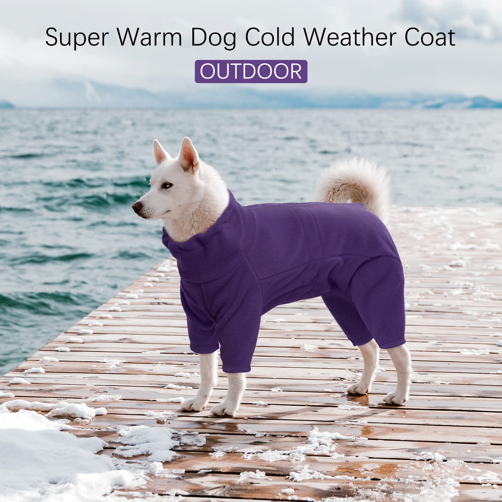 ROZKITCH detalle cuello polar para perro morado, protección contra el frío