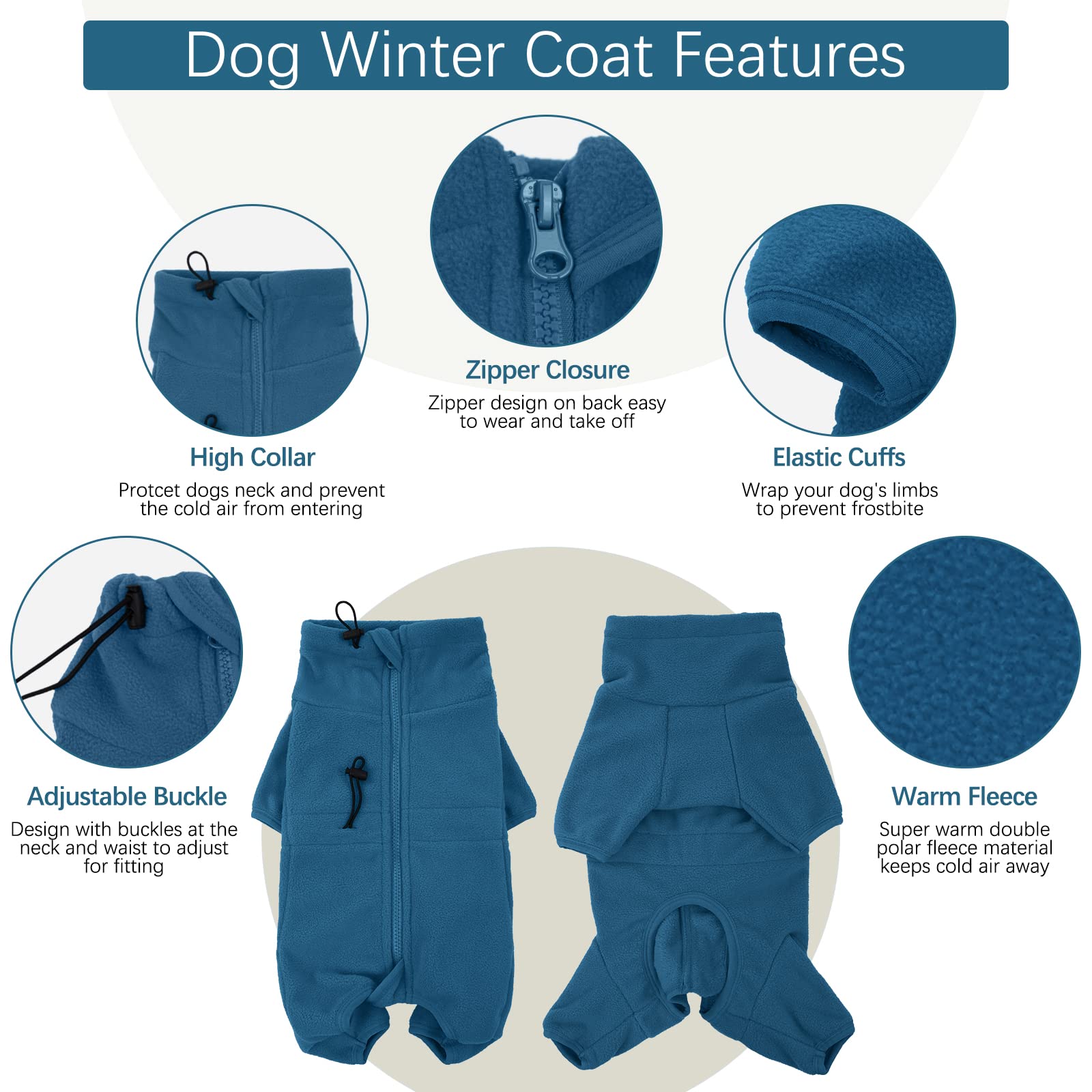 ROZKITCH chaqueta para perro grande con cuello alto, calor extra.