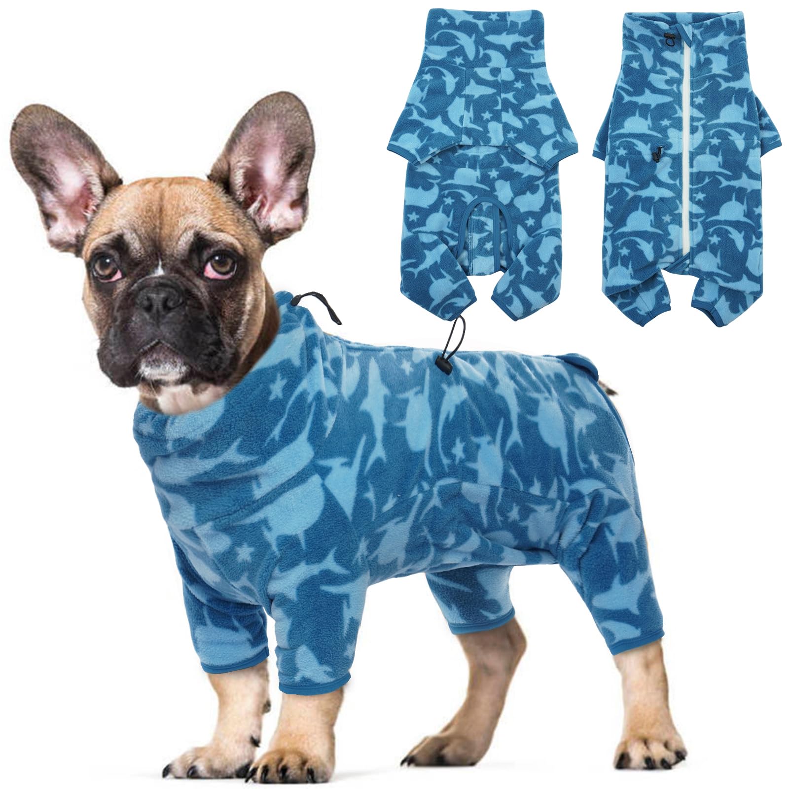 ROZKITCH pijama para perro grande con forro polar, cálido y suave para paseos invernales.