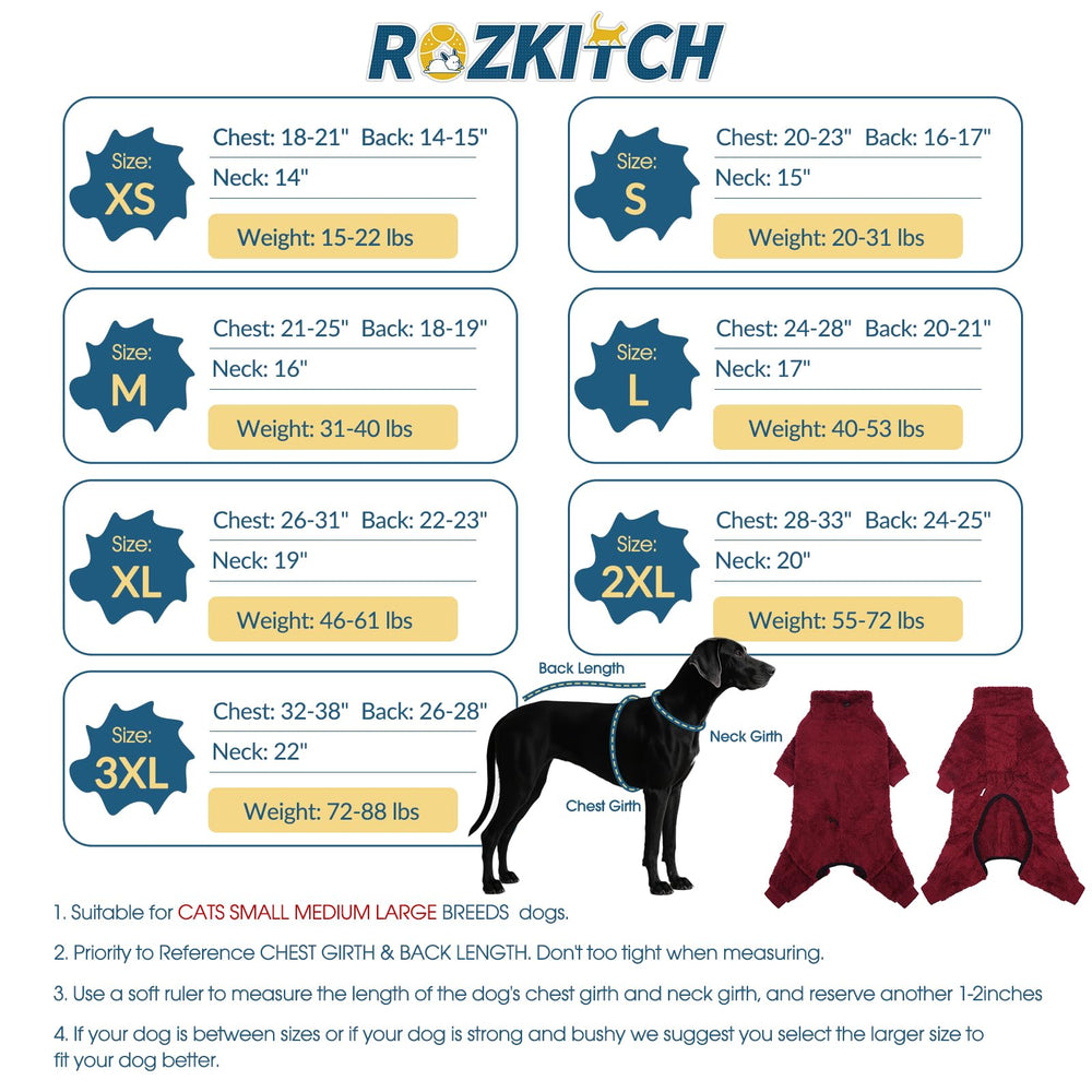 ROZKITCH pijama para perros, vista lateral, ideal para descanso cómodo y movilidad