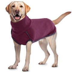 ROZKITCH pijama polar para perro rojo, abrigo suave para paseos fríos.