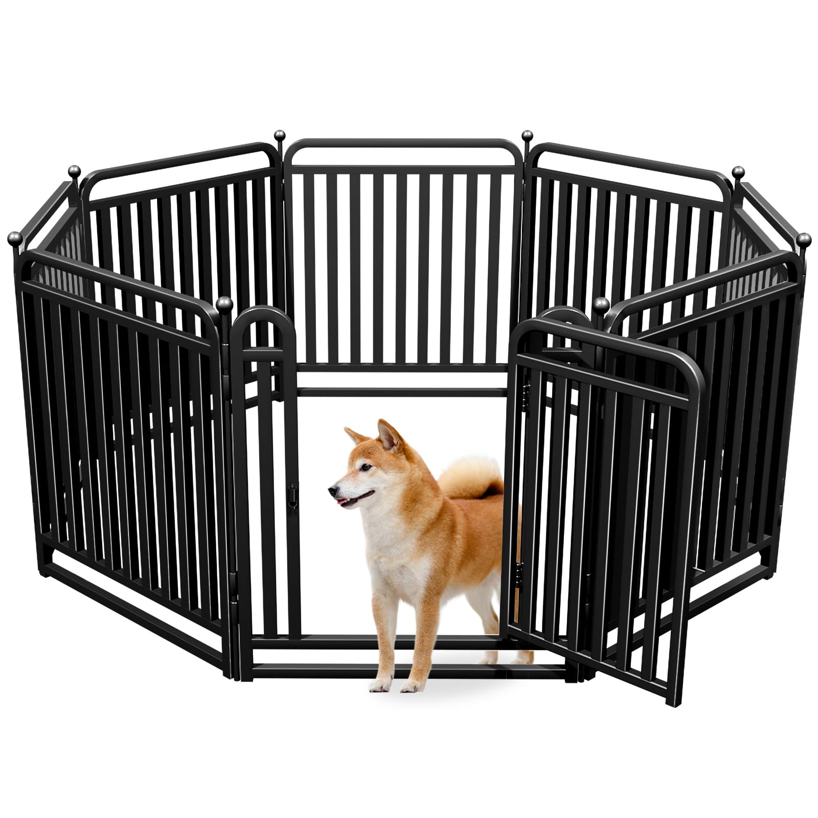 RRBW parque para perros con 8 paneles y tubo grueso, ideal para uso al exterior.