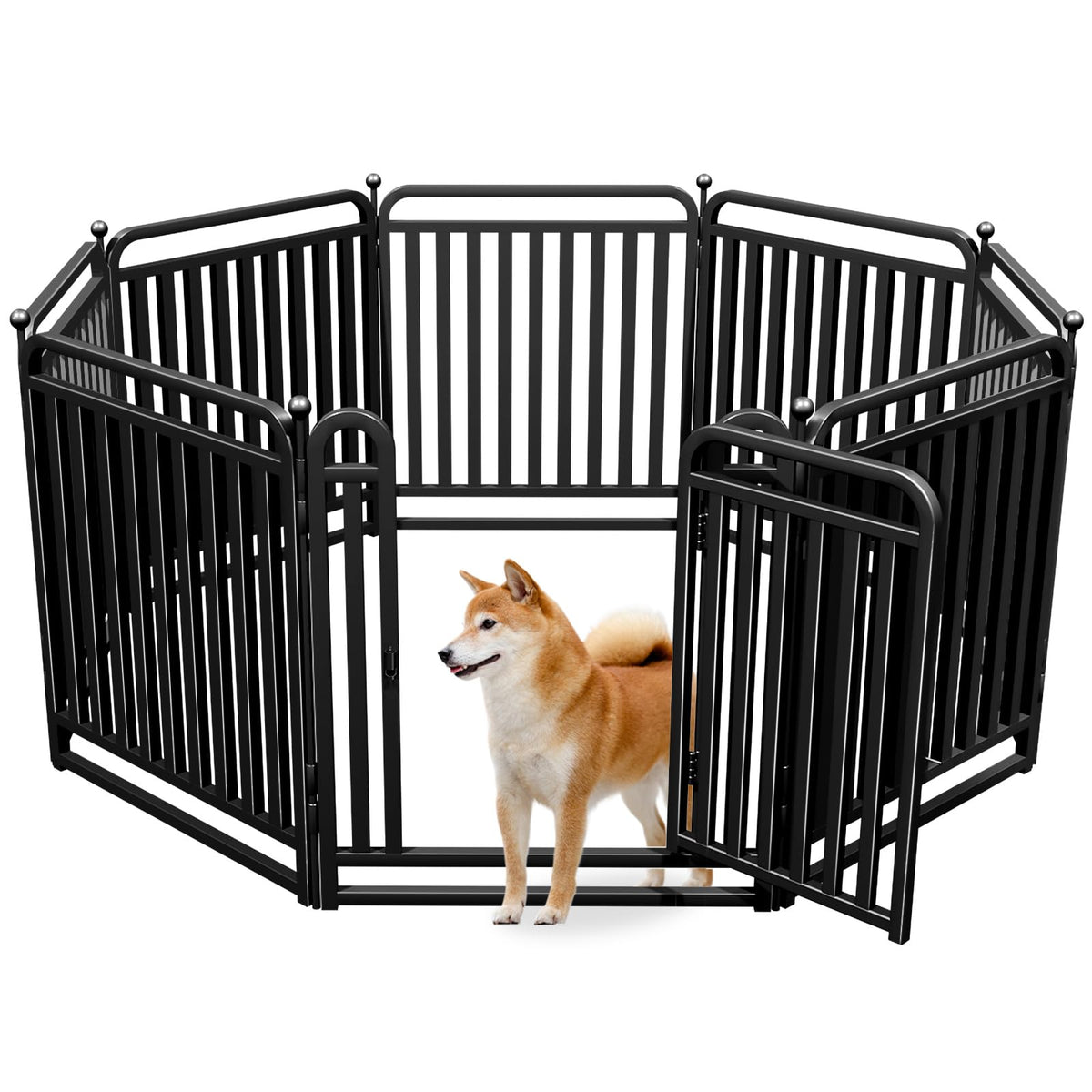 RRBW parque para perros con 8 paneles y tubo grueso, ideal para uso al exterior.