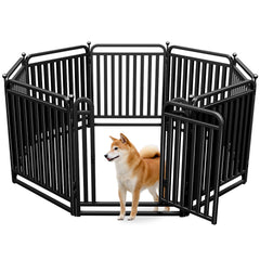 RRBW parque para perros con 8 paneles y tubo grueso, ideal para uso al exterior.