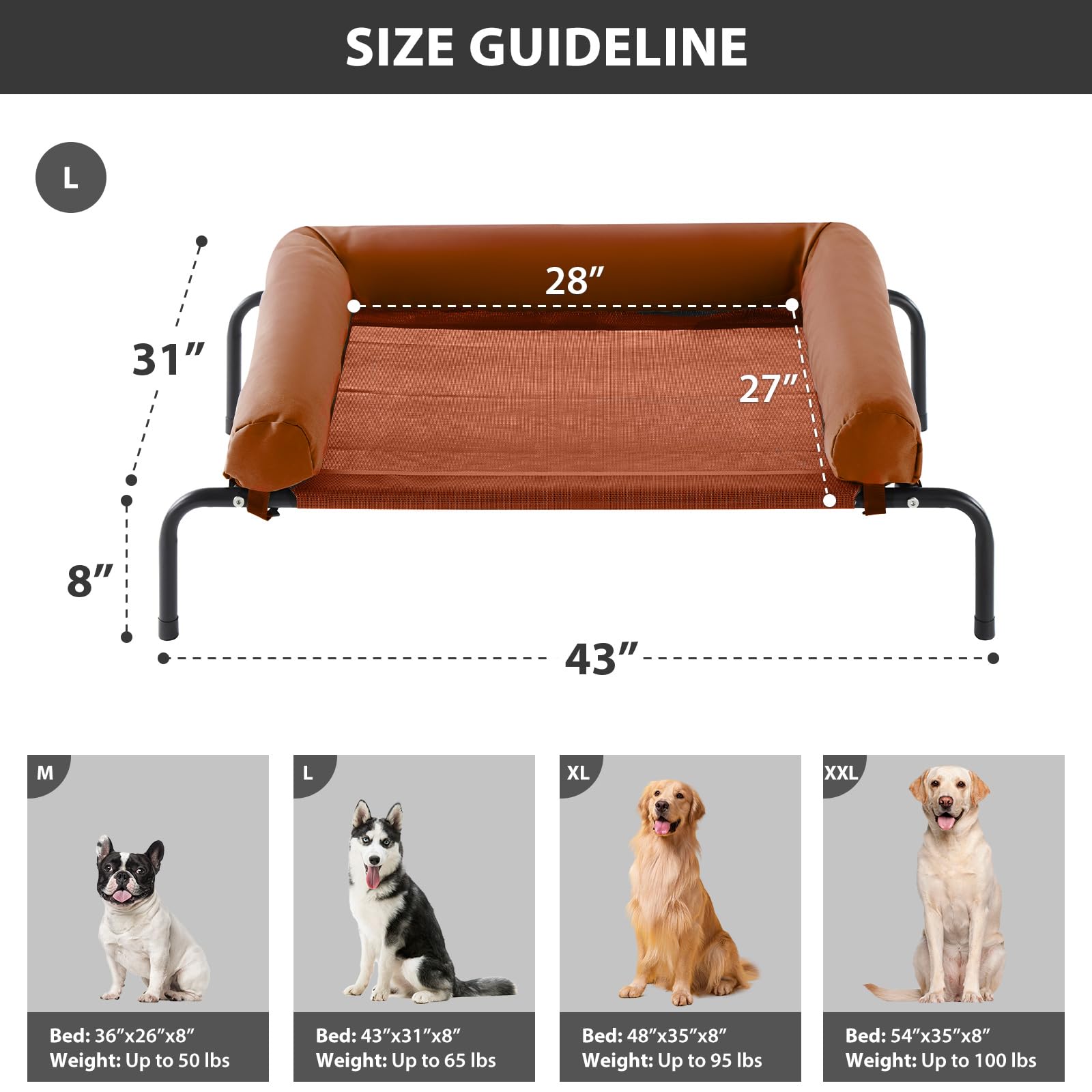 Almohada en forma de U removible de la cama elevada RRPETHOME