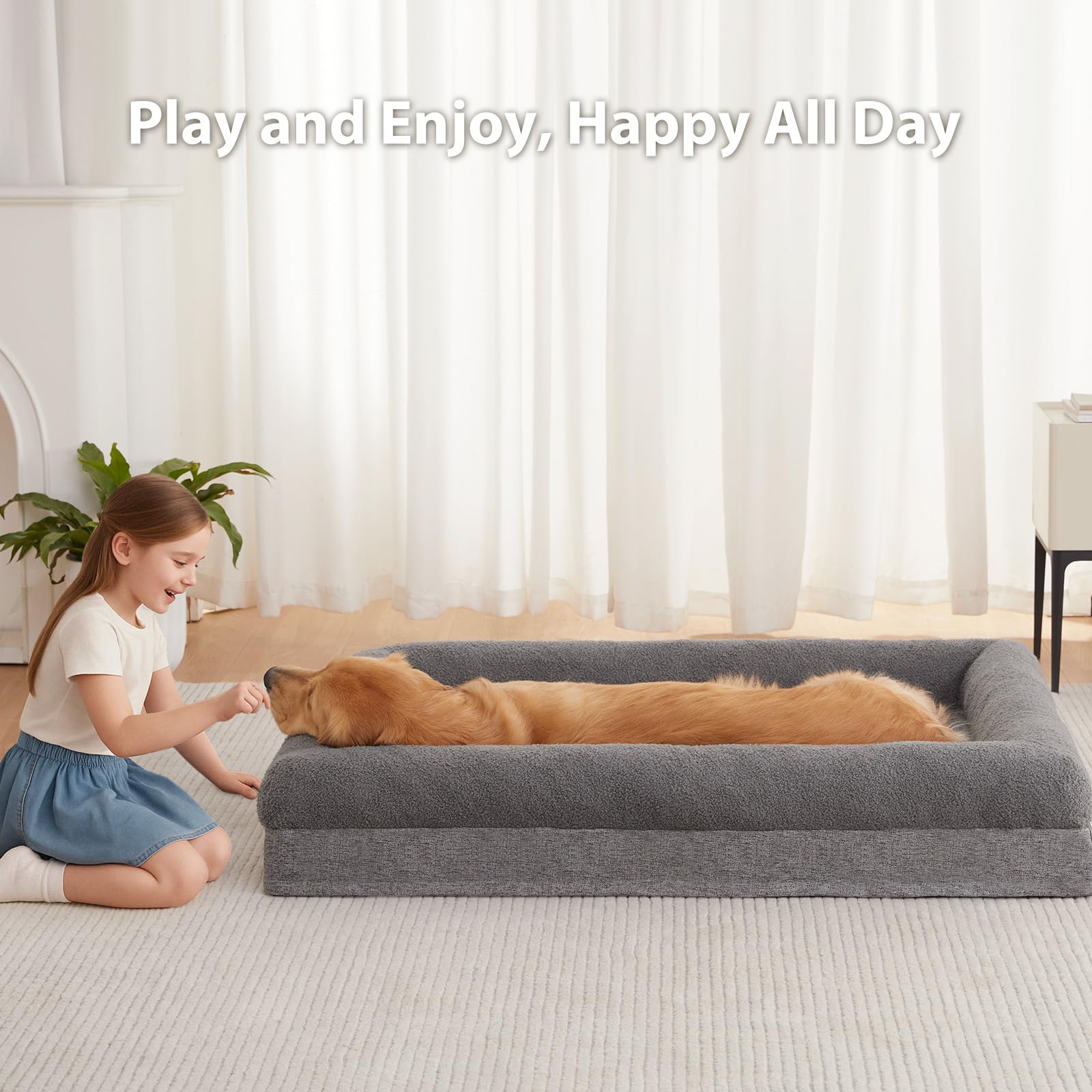 RRPETHOME dimensiones-36x27x6-5-pulgadas cama grande para perros